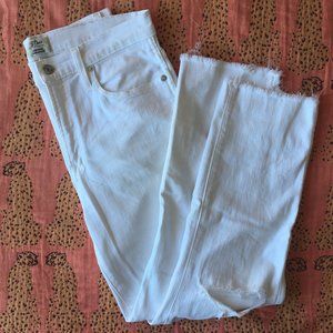 J.Crew Vintage Straight White Jeans w/raw hem